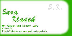 sara kladek business card